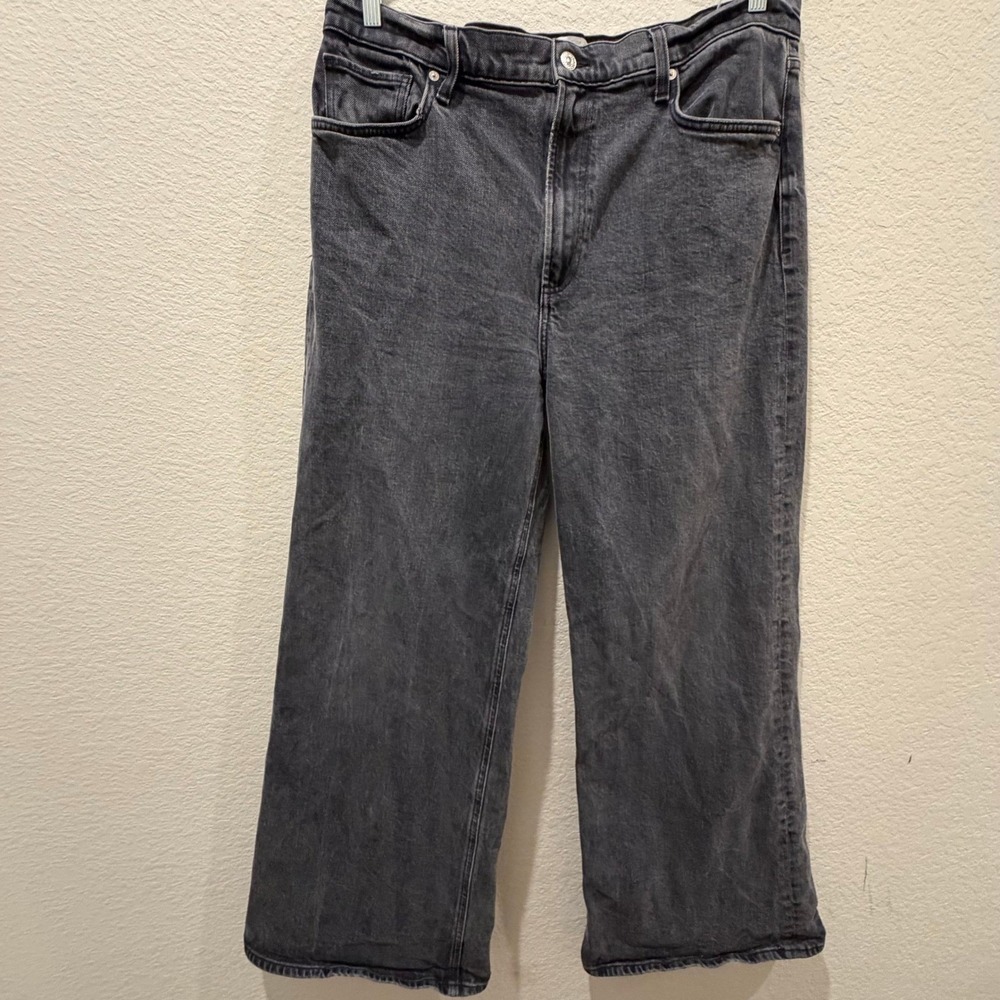 Citizens of Humanity Paloma Wide Leg Jeans Faded Black Baggy Denim Size 33